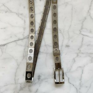 Vintage 1980s Skinny Metal Link Waist Hip Belt S/M